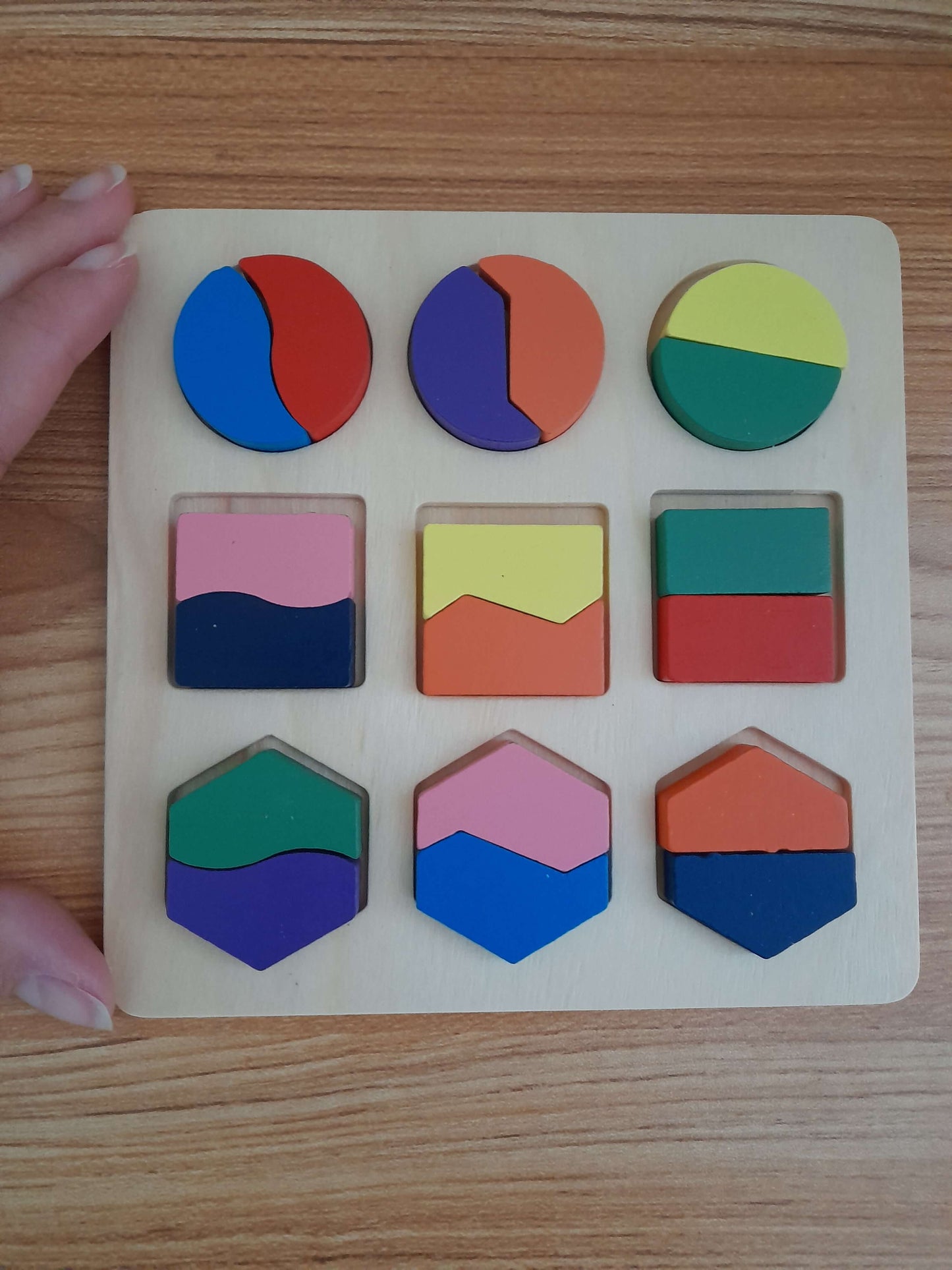 🟨Puzzle Montessori à points - Reconnaissance des formes