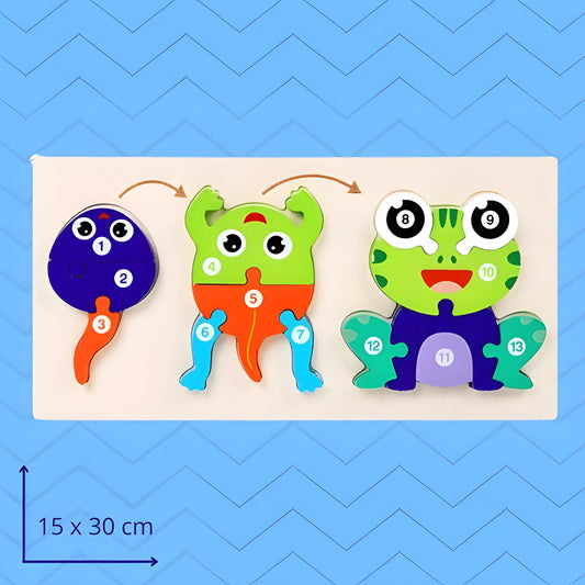 🦆Puzzle Éveil Animaux - Découverte des animaux en bois