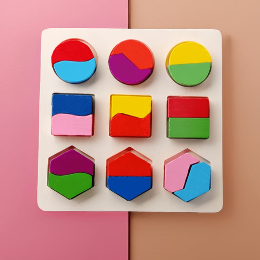 🟨Puzzle Montessori à points - Reconnaissance des formes