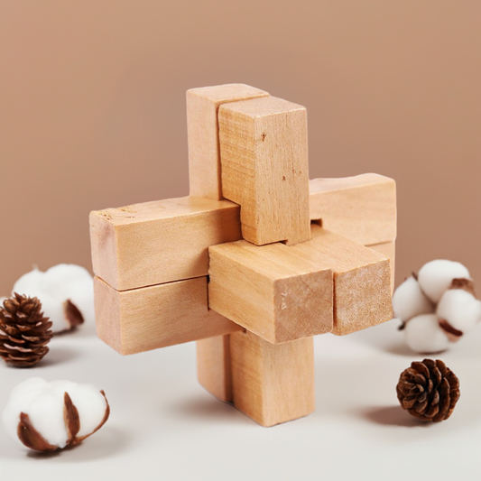 Solution Casse-tête 6 Pièces en Bois - Défi Ludique
