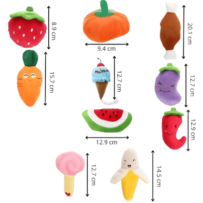 Jouets en Peluche pour Chiens et Chats : Fruits et Légumes